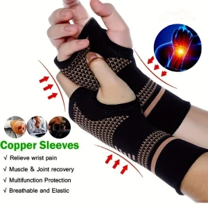 Copper Fiber Bracer Wrist Elastic Sport Bandage