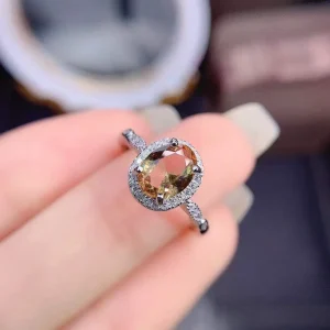 YULEM Oval 7x9mm Alexandrite Change Sterling Silver Color Ring Real